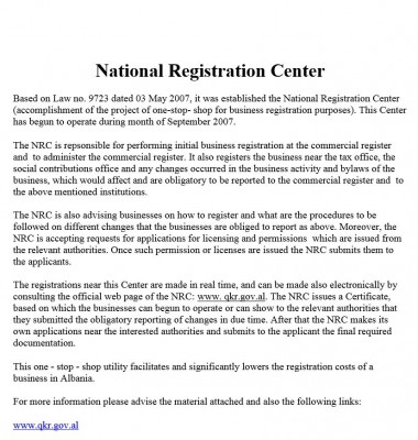 National Registration Center